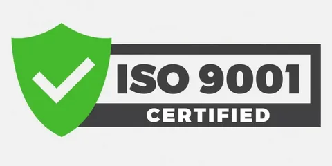 ISO 9001 certified quality management system badge
