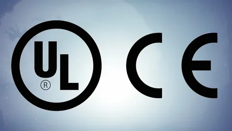 UL certification mark and CE marking for product conformity